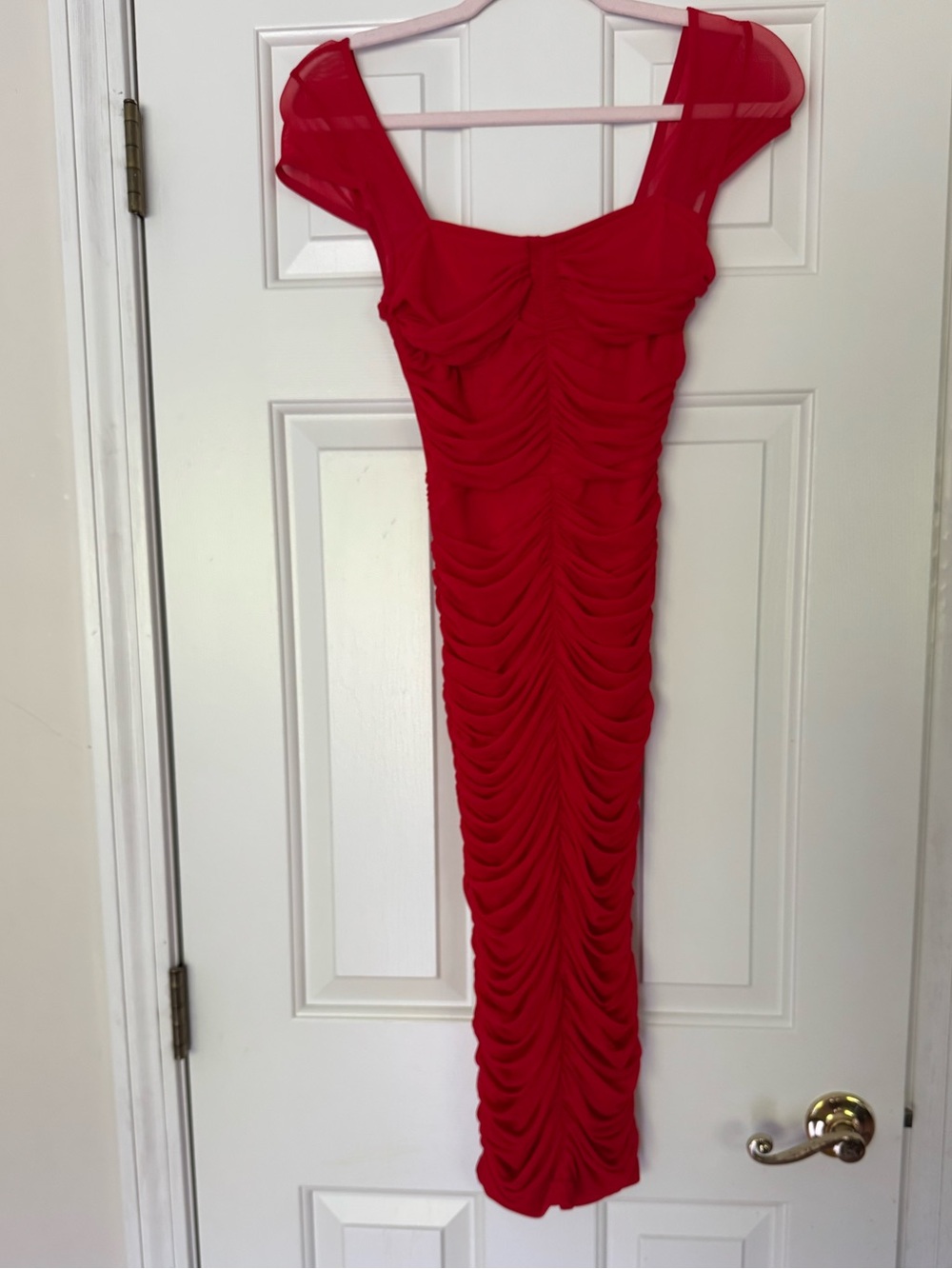 Classic Red Bodycon Dress for Women - Picture 3 of 6